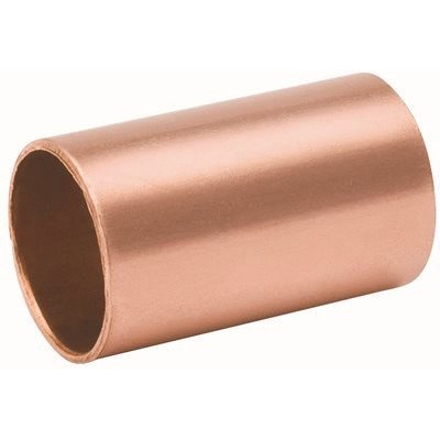 1/2" Straight Copper Coupling Fitting - Rolled Stop Sweat/Sodder - 1,3,5 Pack