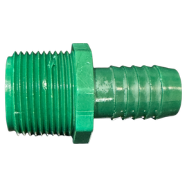 3/4" Barb x 1" MNPT PVC Insert Reducer Adapter Fitting for Poly Irrigation Sprinkler Pipe Green - 0