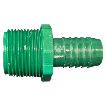 3/4" Barb x 1" MNPT PVC Insert Reducer Adapter Fitting for Poly Irrigation Sprinkler Pipe Green - 0
