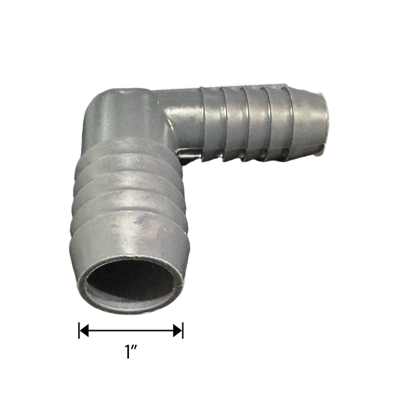 3/4" Barb x 1" Barb PVC Elbow Fitting for Poly Irrigation Sprinkler Pipe Dark Gray