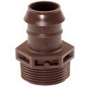 Pack of 10 Tempo FIMA1750 1/2” MIPT Adapter x 17 mm Insert Barb Drip Irrigation