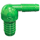 3/8" Barb x 3/4" Barb PVC Reducer Elbow Fitting for Poly Irrigation Sprinkler Pipe Green-1
