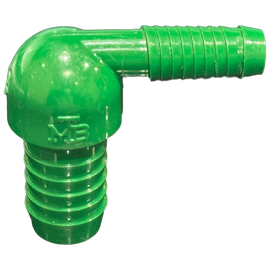 3/8" Barb x 3/4" Barb PVC Reducer Elbow Fitting for Poly Irrigation Sprinkler Pipe Green