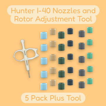 5 Pack Hunter I-40 Standard Nozzle Tree Set 462458P & Rotor Adjustment Tool - 0