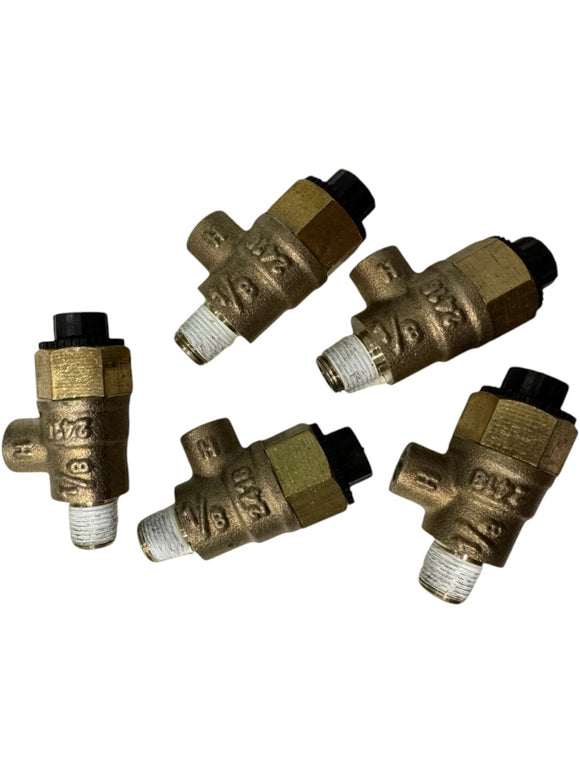 5-Pack 1/8" Male Thread x 1/4" Female Test Cocks (Fits Backflow Assemblies: Wilkins, Febco, etc.)