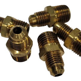5-Pack Brass Backflow Test Port 1/4" Male NPT x 1/4" Flare (PVB) Adapters