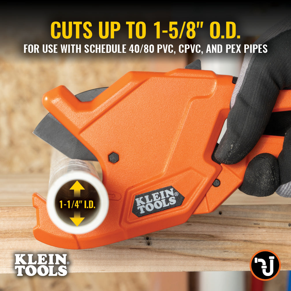 Klein Tools 1-1/4-Inch Ratcheting PVC Pipe Cutter