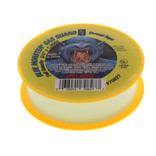 Blue Monster Gas Guard PTFE Yellow Thread Tape - 3/4" x 1,000"