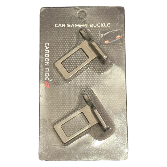 Carbon Fiber Seat Belt Buckle Alarm Silencer Beep Stopper | Pack of 2 Clips