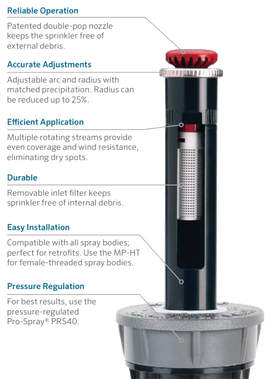 Hunter MP Rotator Right Corner Strip Rotary Spray Nozzle (5 x 15 ft.) | MPRCS515 - 0