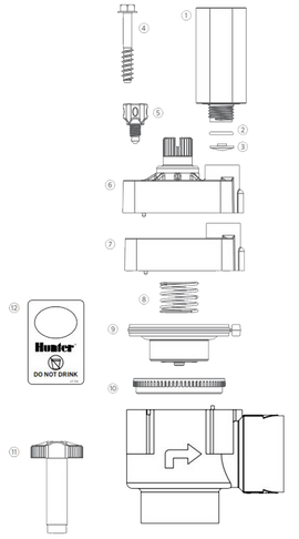 Hunter PGV100A Angle Valve, 1" FNPT Pro Plastic 150-1000 kPa, No Flow Control - 0