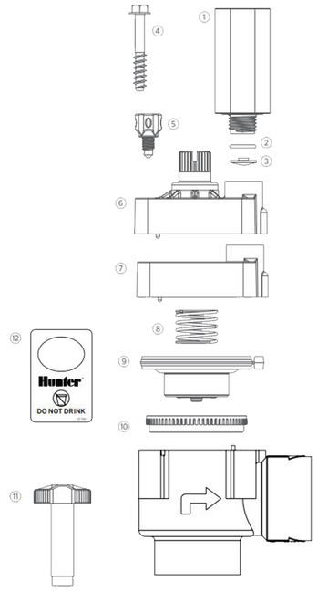 Hunter PGV100A Angle Valve, 1" FNPT Pro Plastic 150-1000 kPa, No Flow Control - 0
