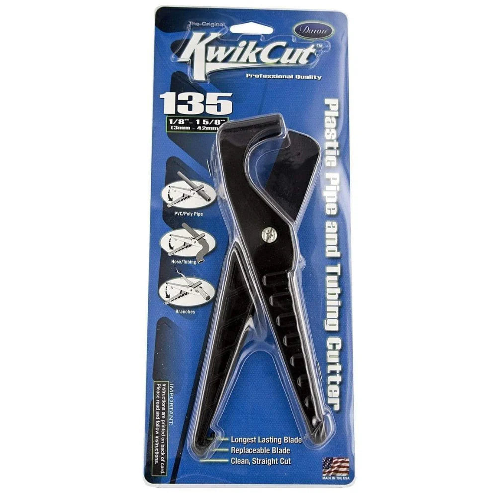 Dawn Industries T135, Kwikcut, 1-5/8", Plastic Pipe, Tubing and Hose Cutter, Manual With PTFE Steel Blade - 0