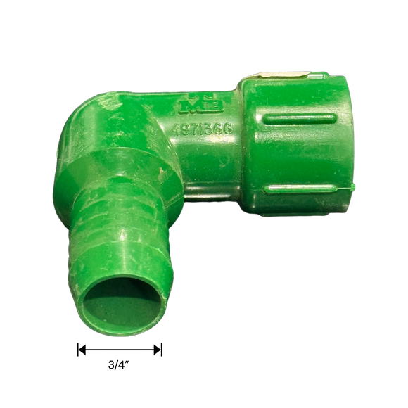 3/4" Barb x 1/2" FNPT 3/4" Combo PVC Elbow 90 Degree Fitting for Poly Irrigation Sprinkler Pipe Green