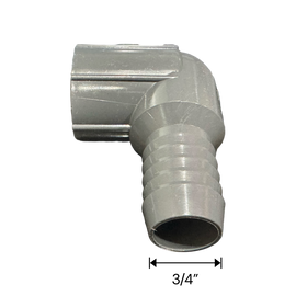 3/4" Barb x 3/4" FNPT PVC Elbow Fitting for Poly Irrigation Sprinkler Pipe Dark Gray - 0