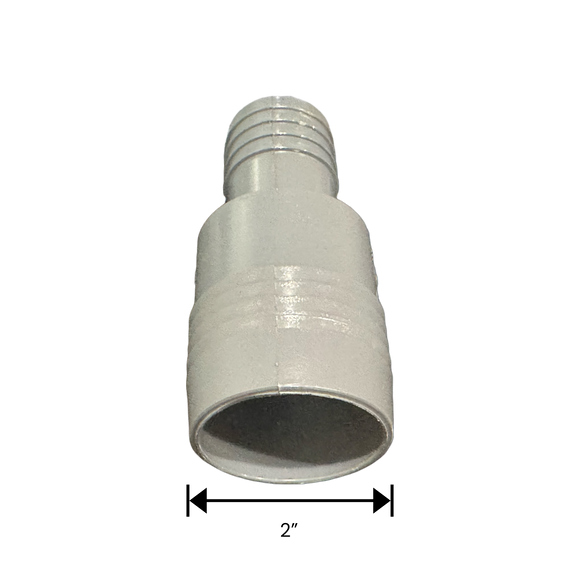 1 1/4" Barb x 2" Barb PVC Insert Fitting Reducer Adapter for Poly Irrigation Sprinkler Pipe Light Gray