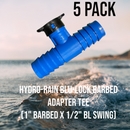 5X Hydro-Rain Blu-Lock Barbed Adapter Tee-Size:1" Barbed x 1/2" BL Swing-1