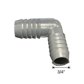 3/4" Barb x 1" Barb PVC Elbow Fitting for Poly Irrigation Sprinkler Pipe Dark Gray - 0