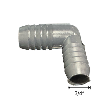 3/4" Barb x 1" Barb PVC Elbow Fitting for Poly Irrigation Sprinkler Pipe Dark Gray - 0
