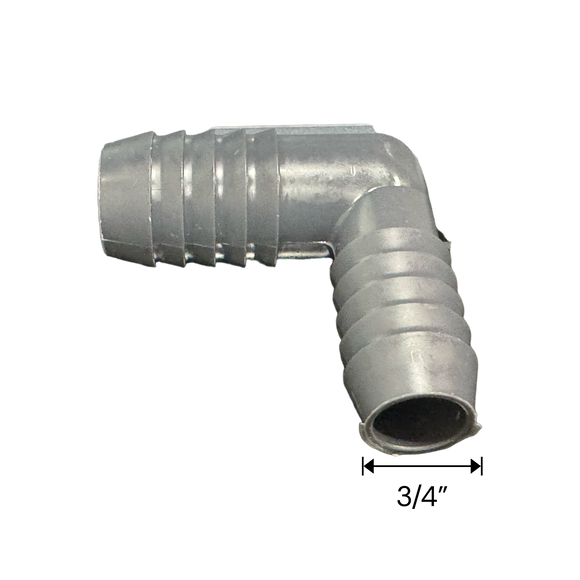 3/4" Barb x 1" Barb PVC Elbow Fitting for Poly Irrigation Sprinkler Pipe Dark Gray