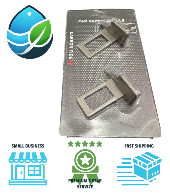 Carbon Fiber Seat Belt Buckle Alarm Silencer Beep Stopper | Pack of 2 Clips