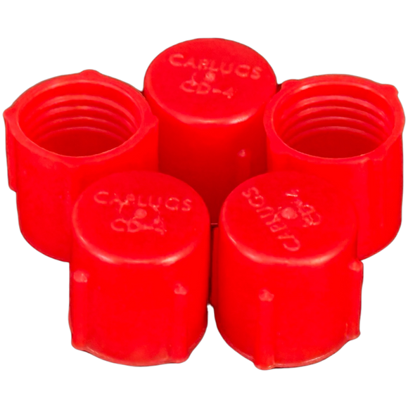 Irrigation Pro Test Cock Dust Caps 1/4" Female FPT, 5 Pack Red, Replacement Test Flare Port Caps for Pressure Vacuum Breakers, RPZ & Double Check Assemblies (DCA)