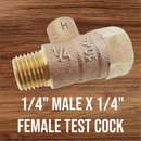 Watts Febco Ames 1/4" Male X 1/4" Female Test Cock - For Backflow Preventer-1