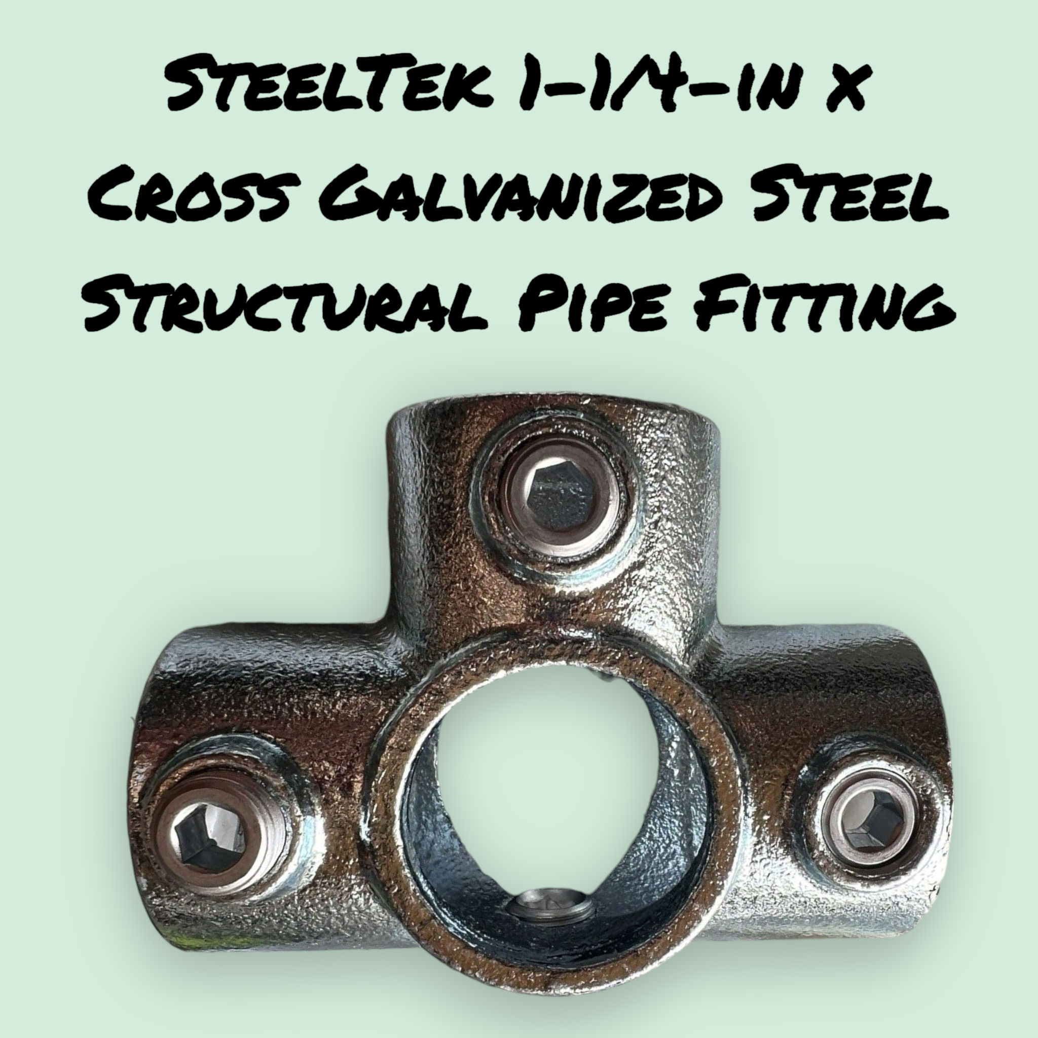 SteelTek 1-1/4-in x Cross Galvanized Steel Structural Pipe Fitting #737821