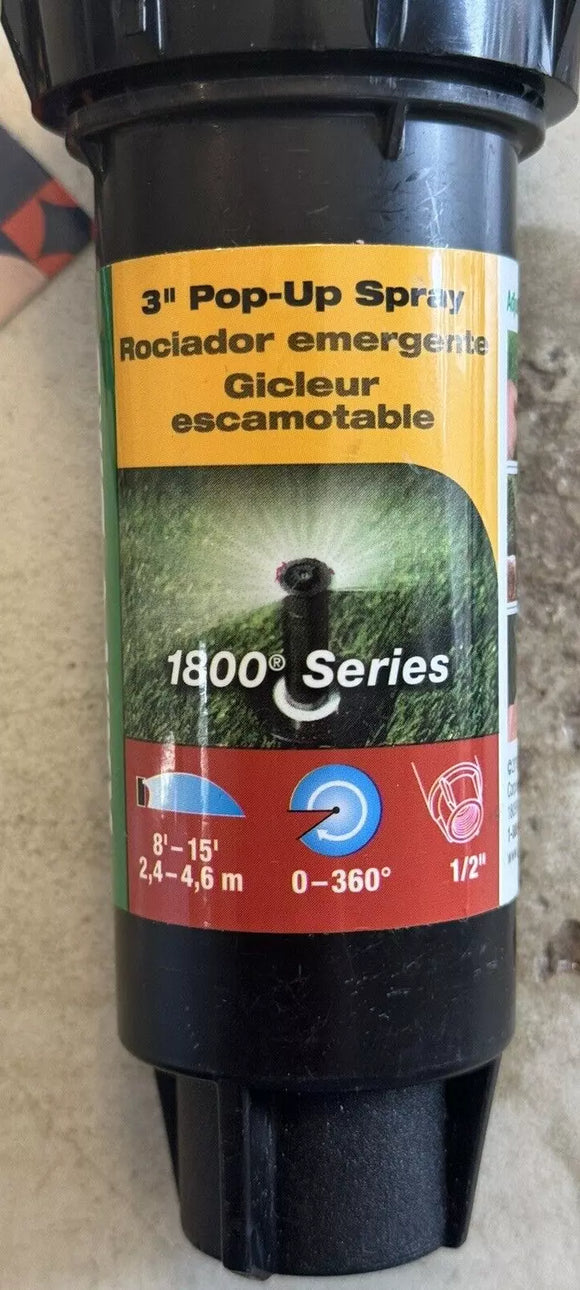 Rain Bird 1802AP4 Professional Pop-Up Sprinkler Adjustable 0-360° Pattern 8-15'