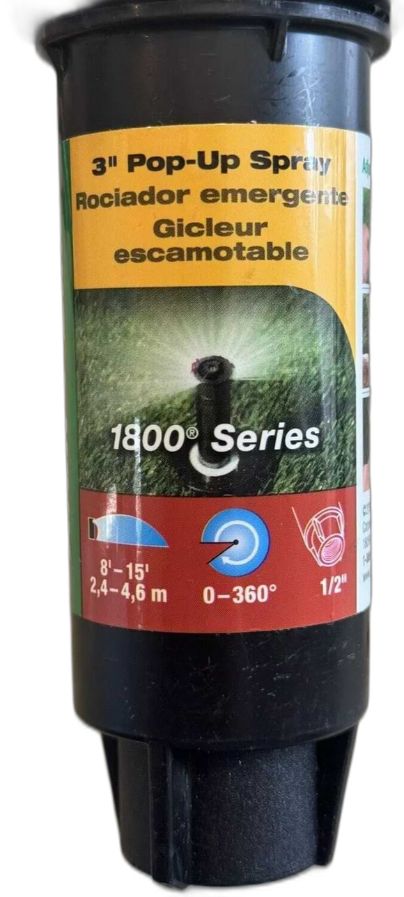 Rain Bird 1802AP4 Professional Pop-Up Sprinkler Adjustable 0-360° Pattern 8-15'