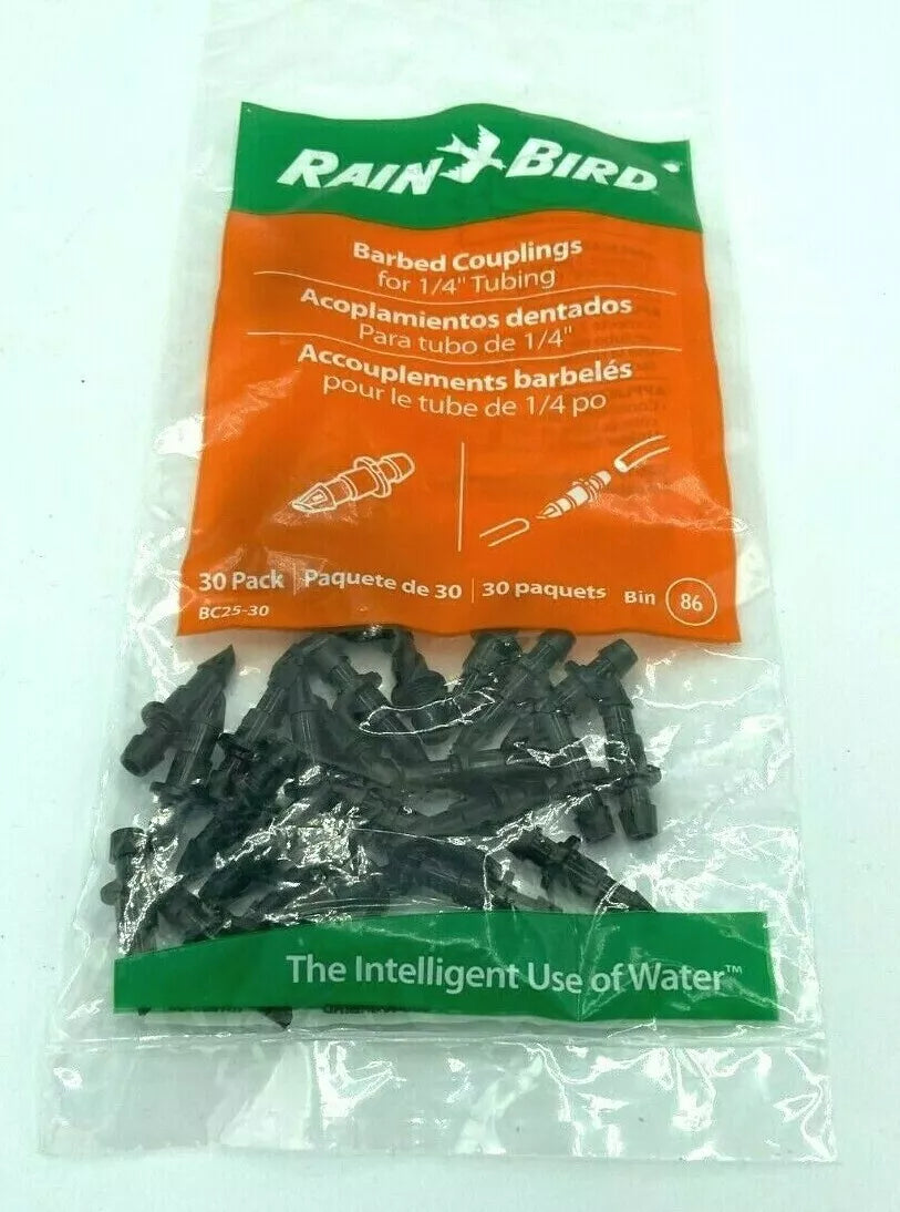 Rain Bird Barbed Couplings - 1/4" Tubing - 30 Pack - Intelligent Use of Water