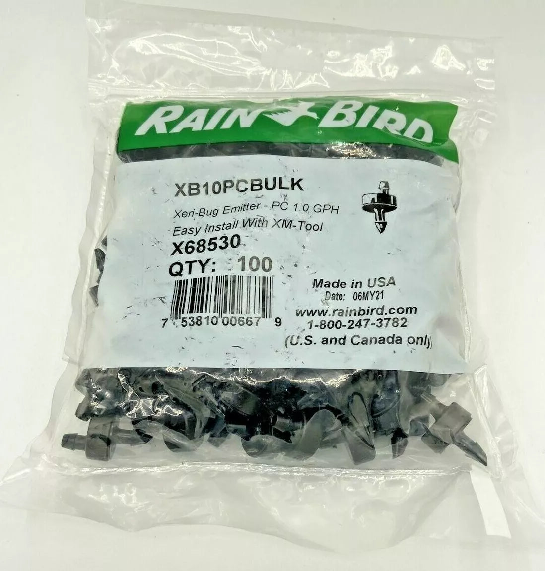 Rain Bird Drip Line Micro Irrigation Drip Emitter - 100 pc Bag 0.5, 1, 2 GPH Pro