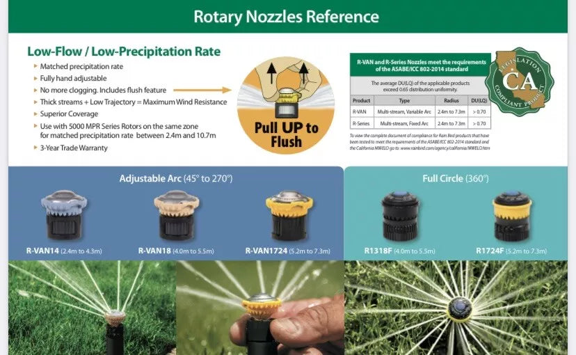 Rain Bird R-VAN14 Adjustable Rotary Nozzle 45° - 270° Arc RVAN14 Rainbird A84659