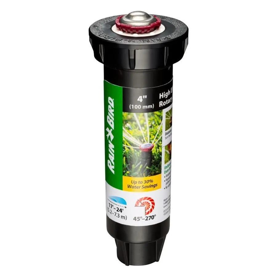 RainBird 4” High Efficiency Sprinkler - 17’-24’ Distance - Pressure Regulating