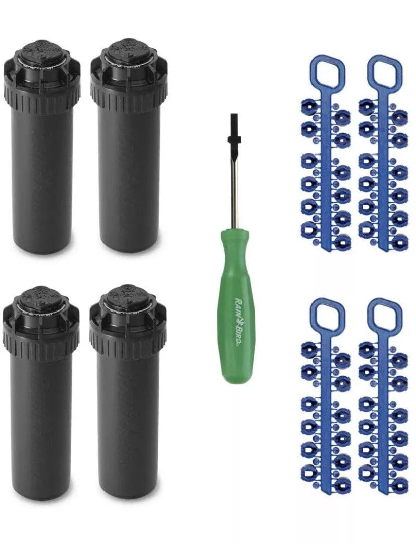 Rain Bird - 5000 Series Sprinkler Head System - w/ Nozzles & Tool - 4 Pack 3/4"