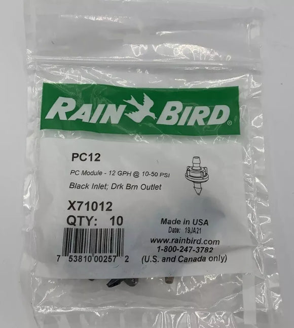 Rain Bird - PC12 - Spot Drip 12 GPH Pressure Compensating Emitter - Dark Brown