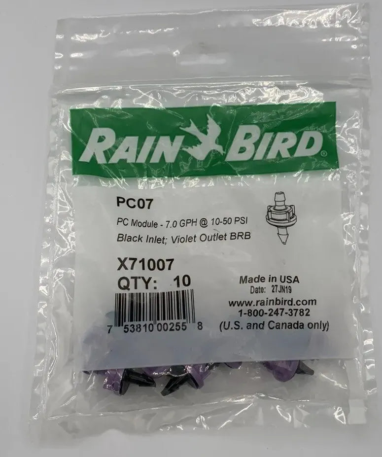 Rain Bird 7 GPH Pressure Compensating Emitter 1/4 in. | PC-07 (10 pack) - 0