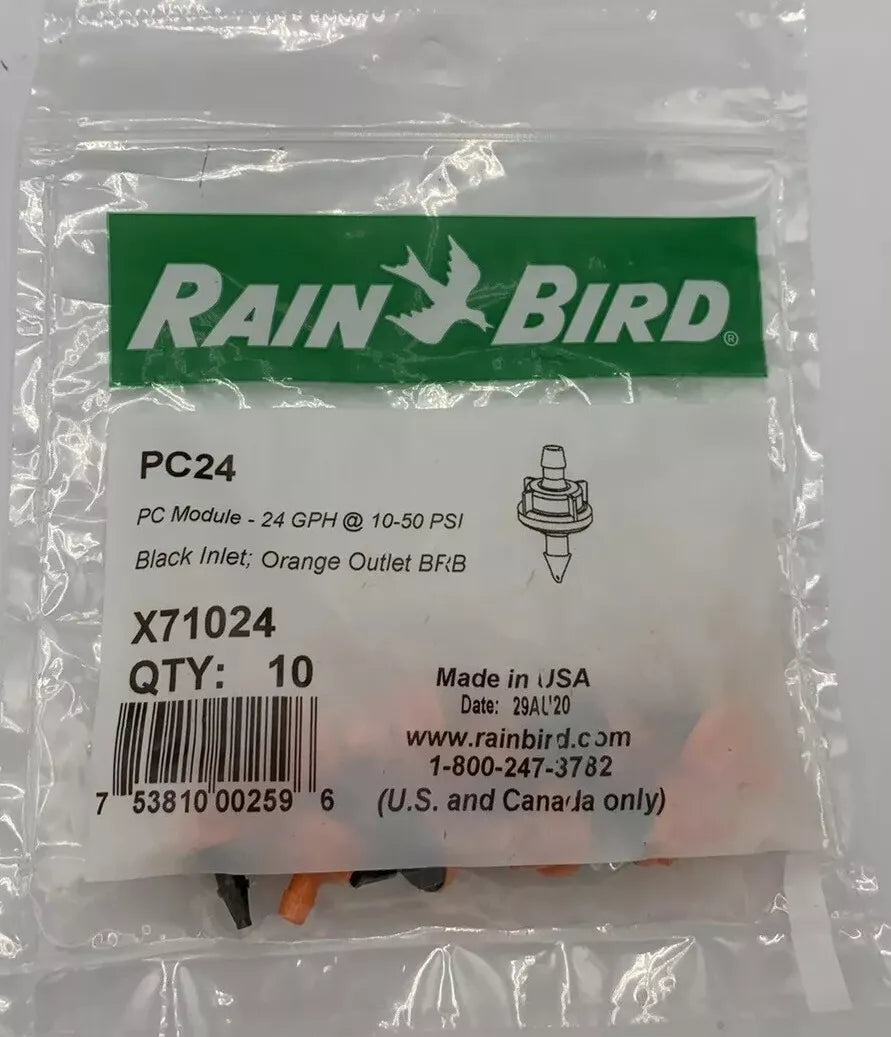 Rain Bird  Pressure Compensating Emitter 1/4 in. | PC-24 (10 pack) 24 GPH Drip - 0