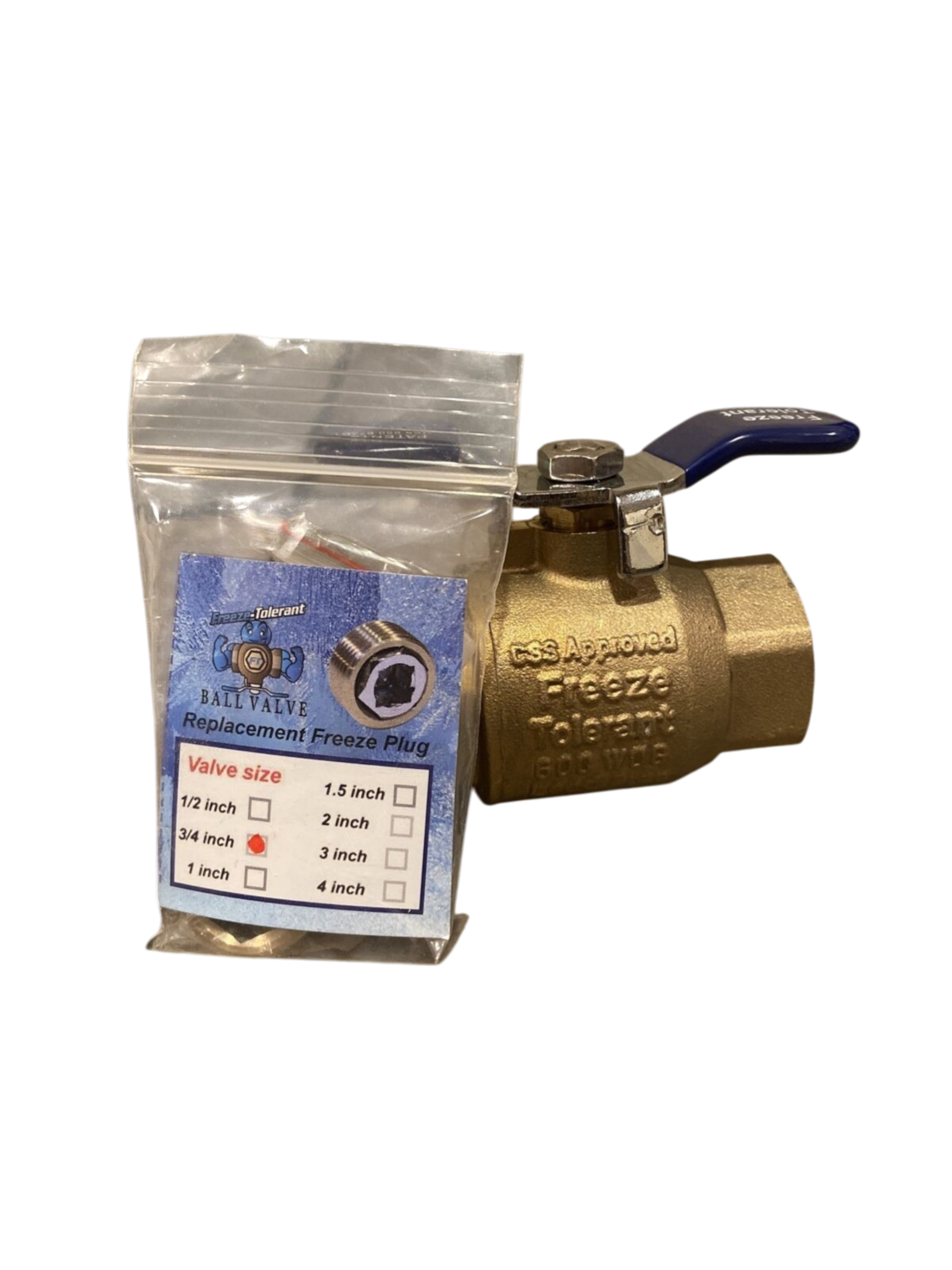 Sprinkler 1" Ball Valve w Freeze Tolerant Plug 1" - Repair Valve - DIY Kit Febco