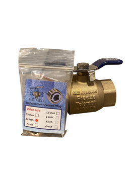 Sprinkler 1" Ball Valve w Freeze Tolerant Plug 1" - Repair Valve - DIY Kit Febco