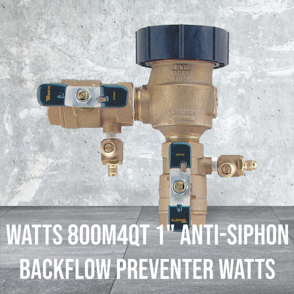 WATTS 800M4QT 1" AntiSiphon Backflow Preventer Watts 800 PVB 1 In Fre