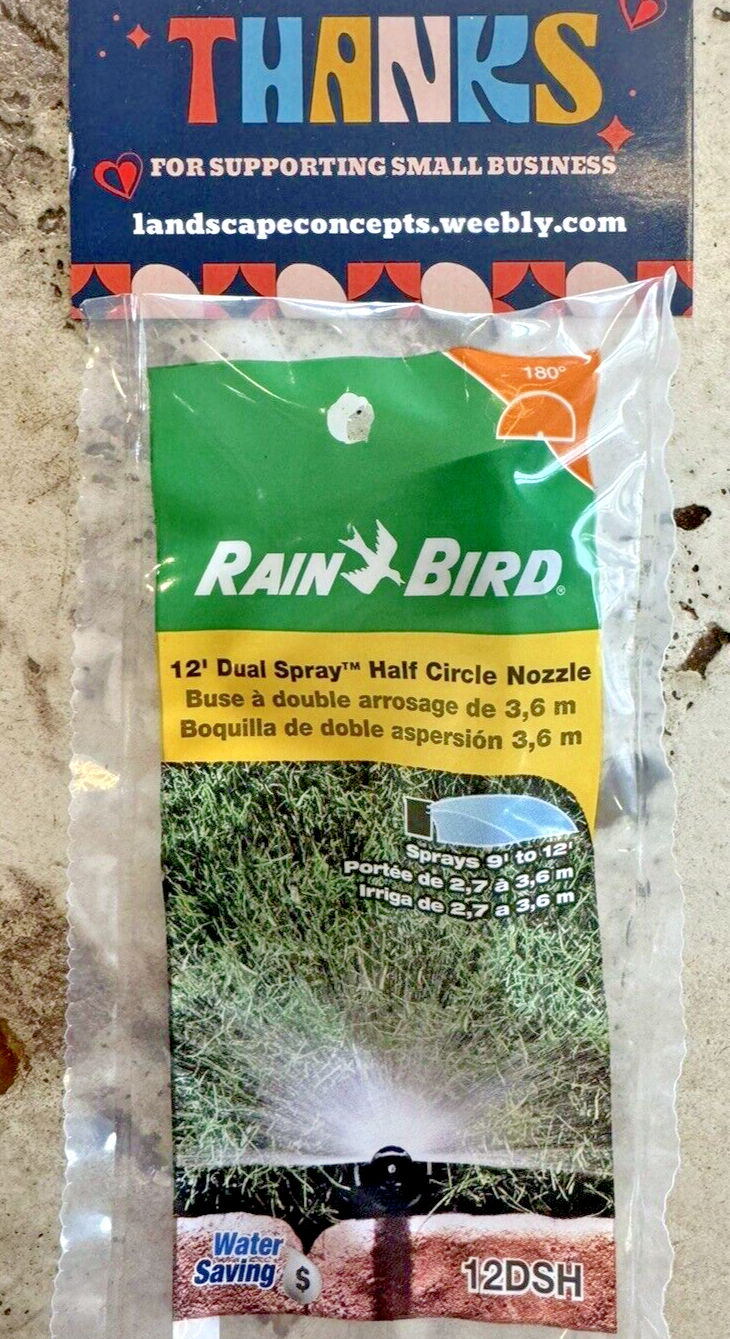 2 Pack Rain Bird  12" Dual Spray Half Circle Model #12DSH - U12H Undercut 180