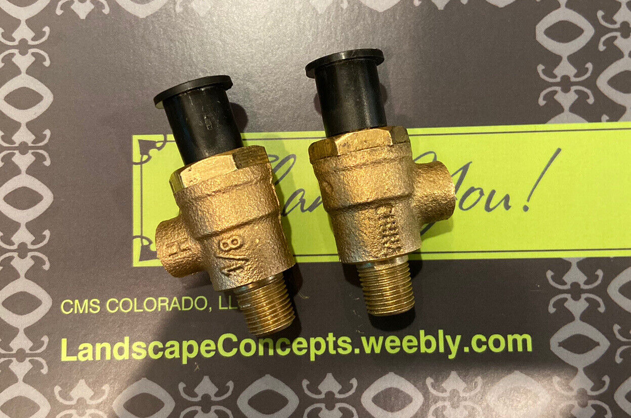 OEM Febco 1/8" Male Thread X 1/4" Male Air Test Cock Backflow W Dust Cap 2 Pk