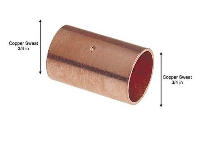 NIBCO 3/4 in. Wrot Copper Cup x Cup Coupling with Stop Fitting 1,3,5, or 10 Pack