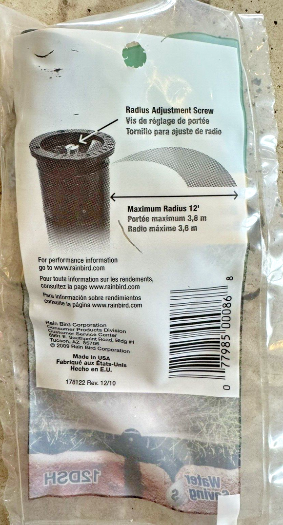 2 Pack Rain Bird  12" Dual Spray Half Circle Model #12DSH - U12H Undercut 180