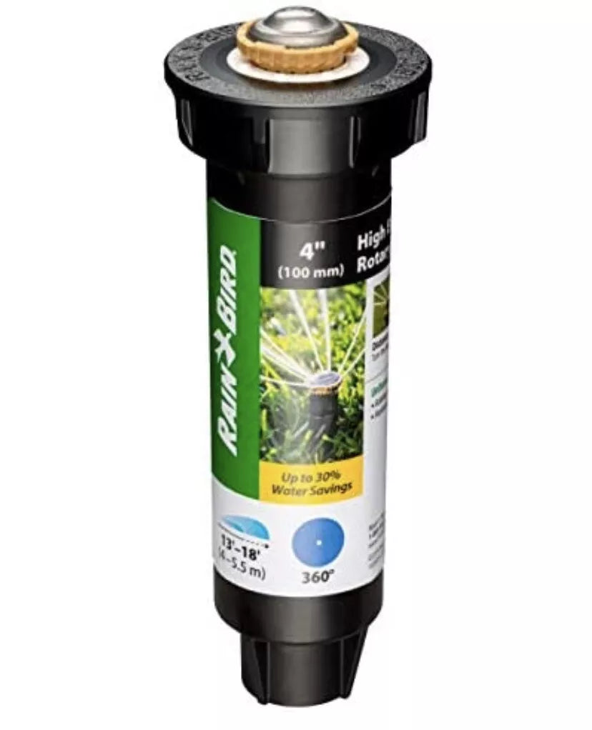 RainBird 4” High Efficiency Sprinkler - 13’-18’ Distance - Pressure Regulating