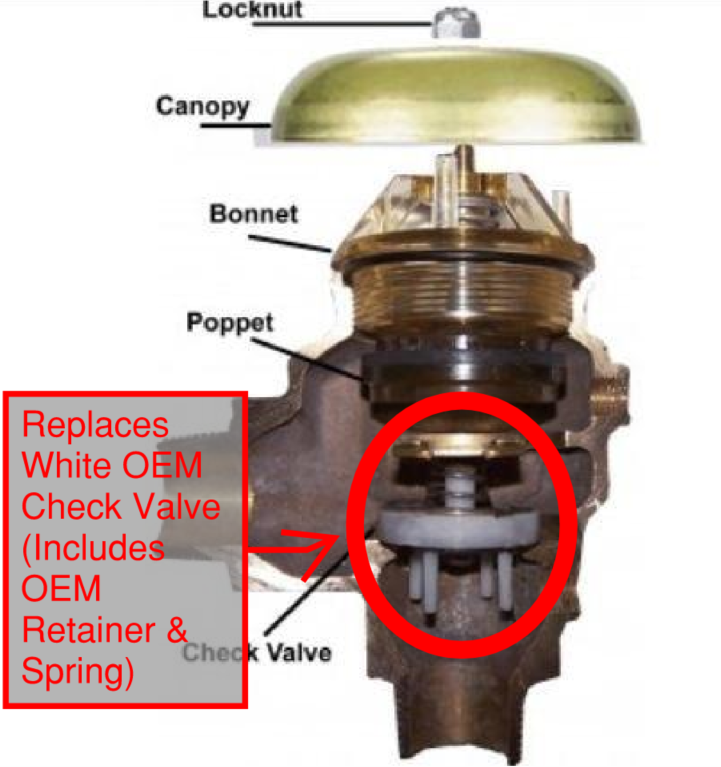 OEM Febco 905-052 765 Check Valve Assembly Repair Kit 1"-1 1/4" w Brass Base