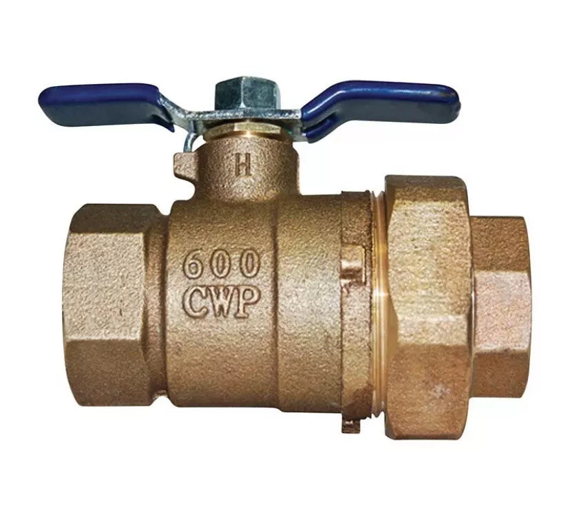 OEM Watts 781289LL 1” FNPT Febco 600 psi Quarter Turn Bronze Union Ball Valve