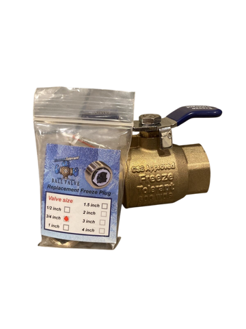 Sprinkler 3/4 " Ball Valve w Freeze Tolerant Plug 3/4" - Repair Valve - DIY Kit