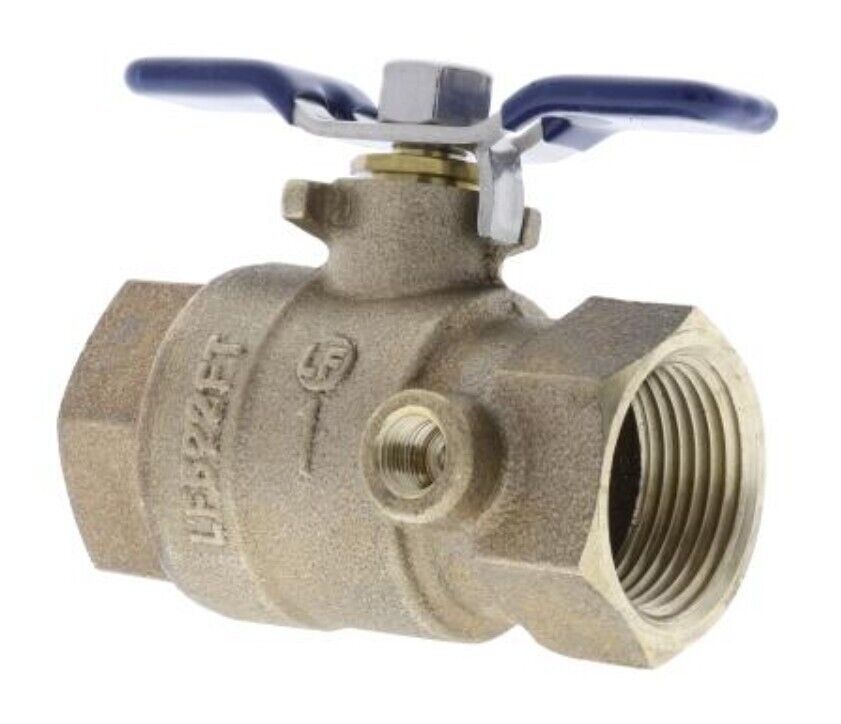 Universal Tapped 1" Ball Valve Full Port - T Handle - PVB - FPT 1" x FPT 1"